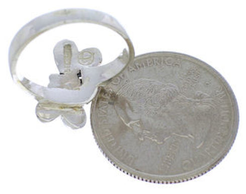 Southwest Silver Turquoise Inlay Dragonfly Ring Size 6-3/4 FX22644